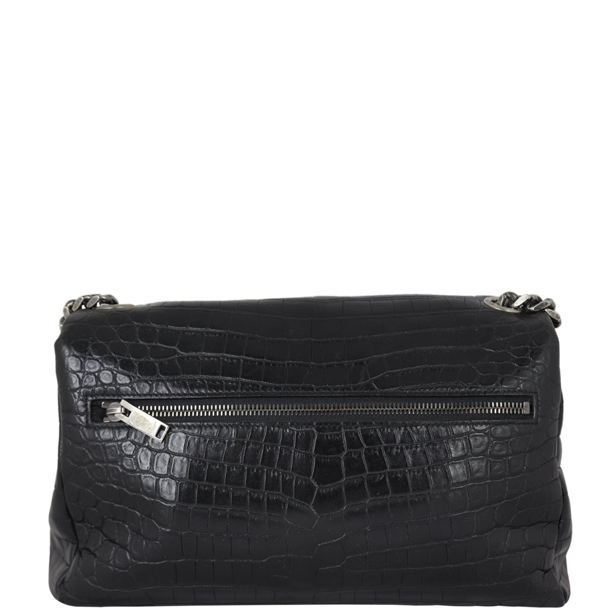 Saint Laurent West Hollywood Medium Croc-Embossed Back
