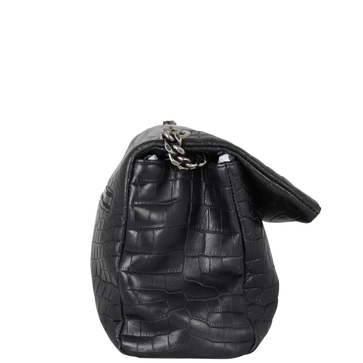 Saint Laurent West Hollywood Medium Croc-Embossed Side