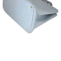 Prada Saffiano Cuir Twist Lock Tote Corner Close Up