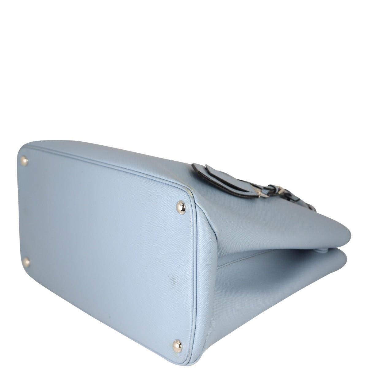 Prada Saffiano Cuir Twist Lock Tote Corner Distance