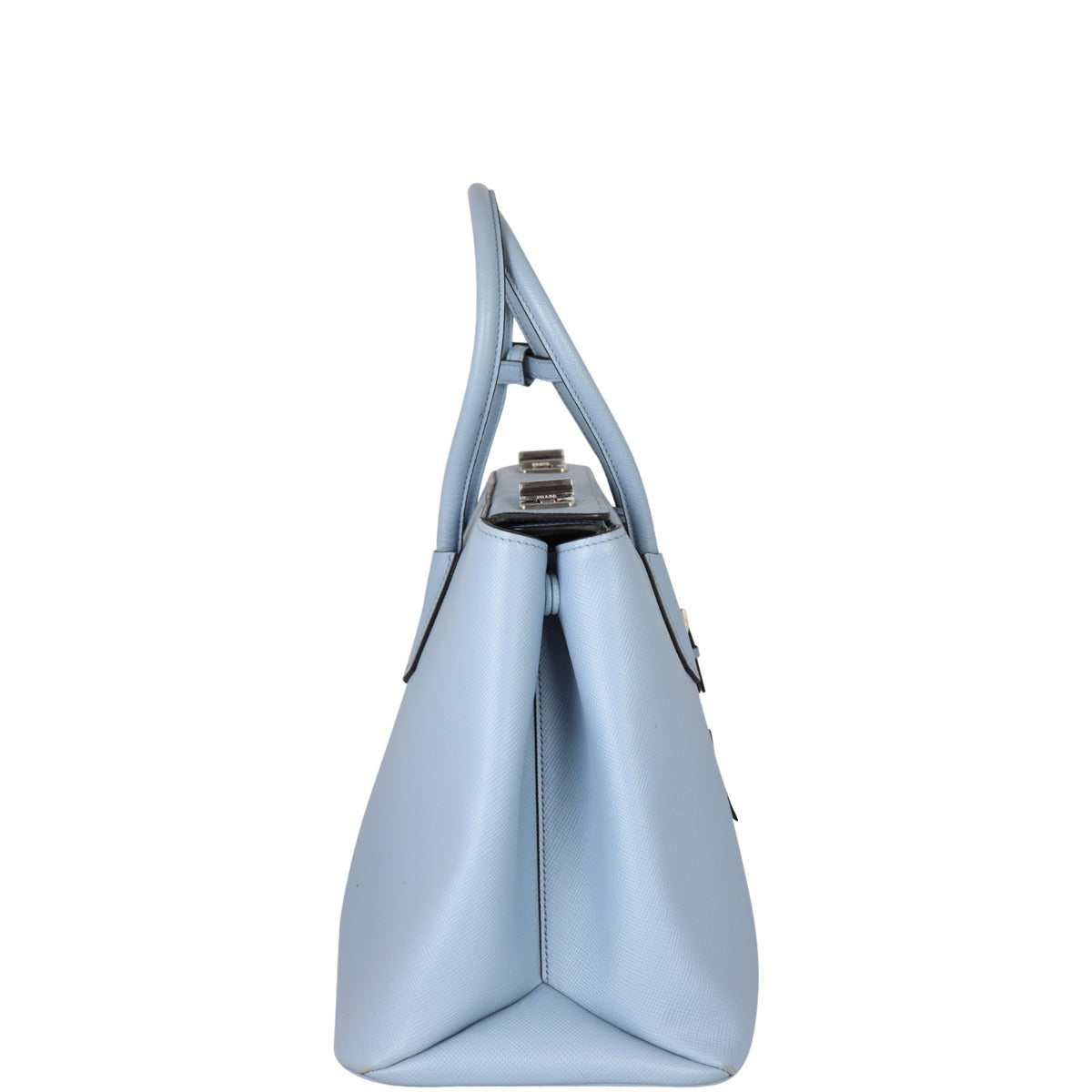 Prada Saffiano Cuir Twist Lock Tote Side