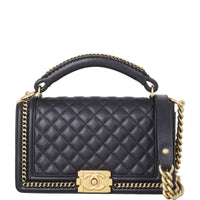 Chanel Boy Old Medium Paris-Rome Chain Top Handle