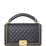 Chanel Boy Old Medium Paris-Rome Chain Top Handle