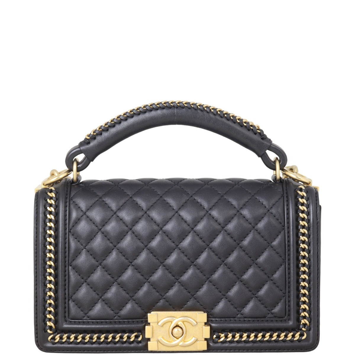 Chanel Boy Old Medium Paris-Rome Chain Top Handle