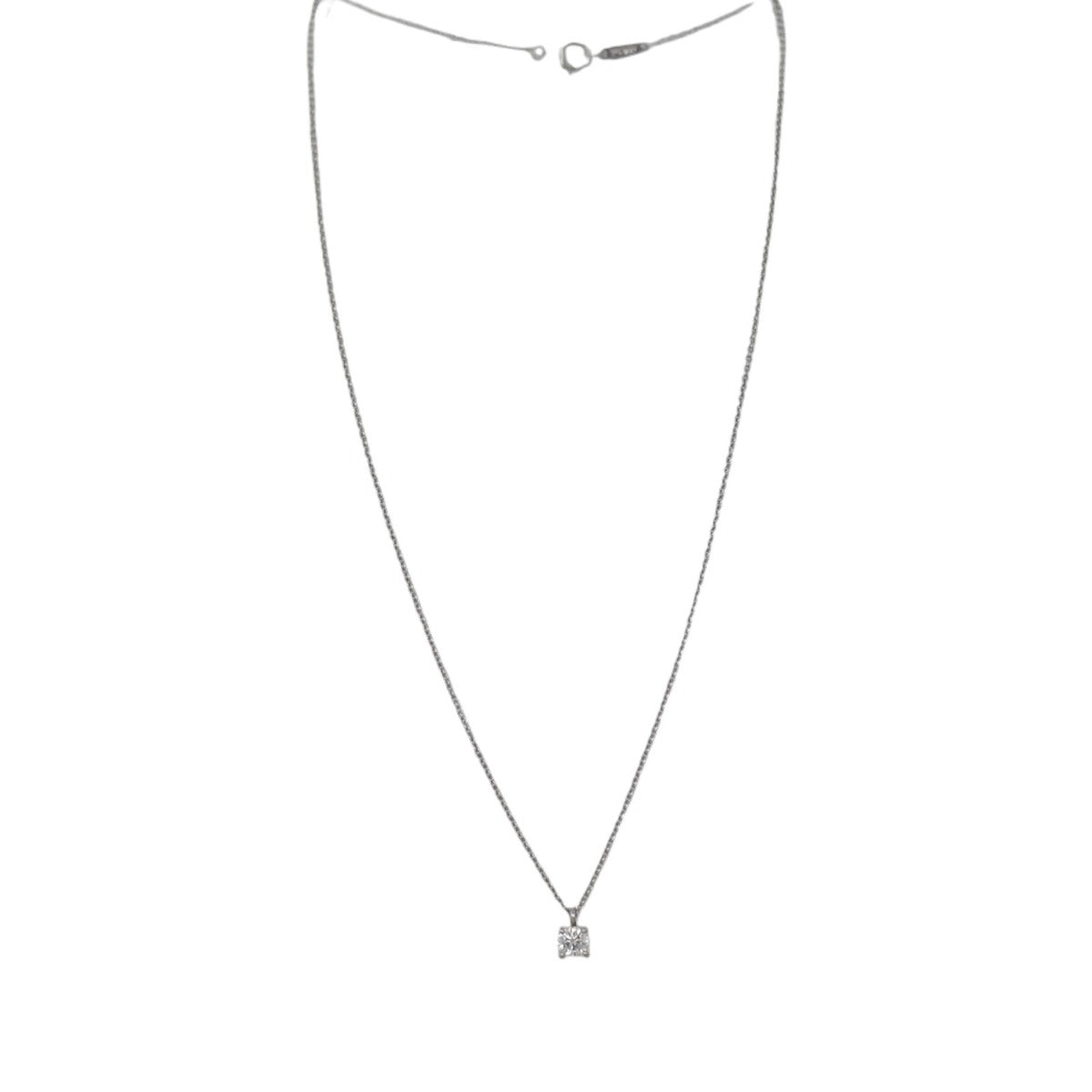 Tiffany & Co. Solitaire Diamond Pendant Platinum Necklace