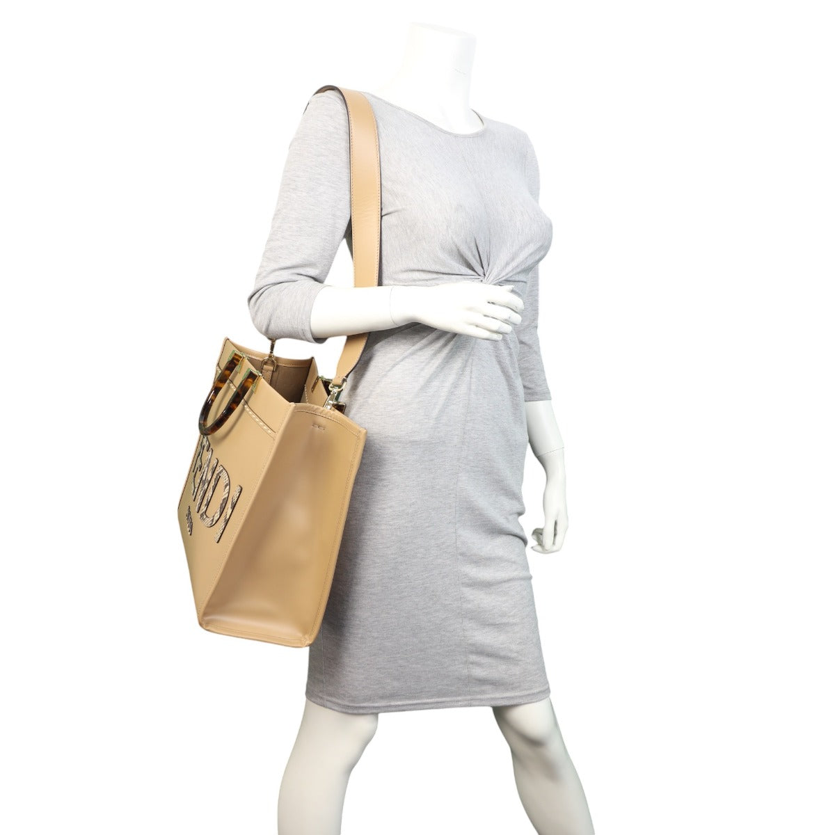 Fendi Sunshine Shopper Medium Python Trim