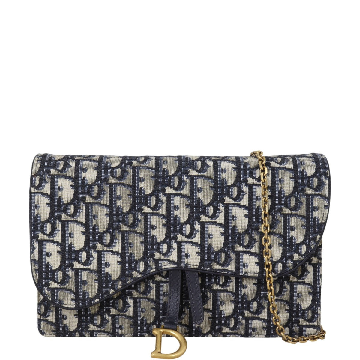 Dior Saddle Pouch Wallet on Chain Oblique