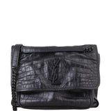 Saint Laurent Niki Medium Croc Embossed