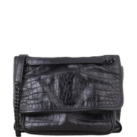 Saint Laurent Niki Medium Croc Embossed