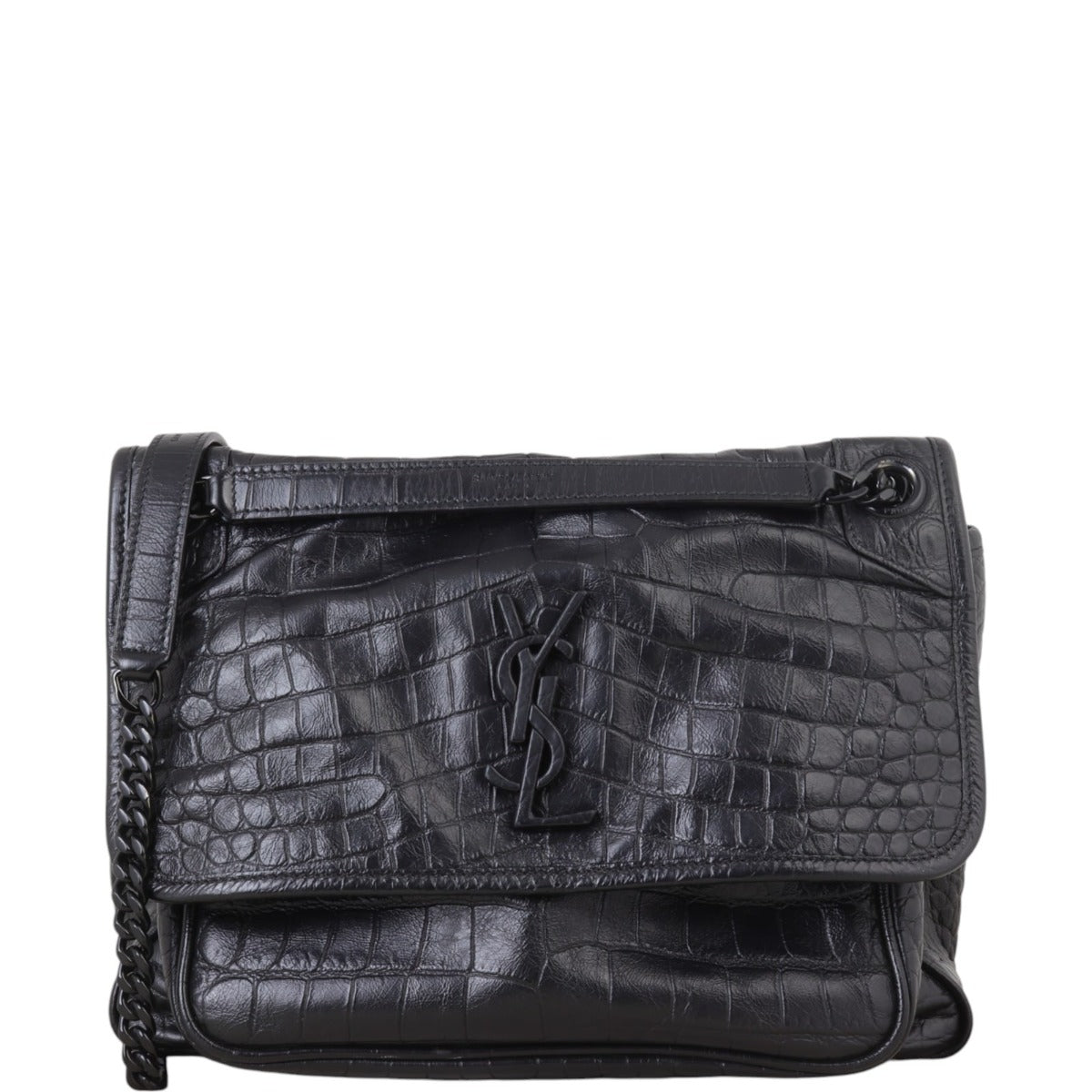 Saint Laurent Niki Medium Croc Embossed