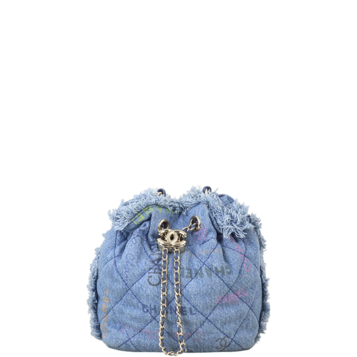 Chanel Bucket Fringe Denim Mood Small