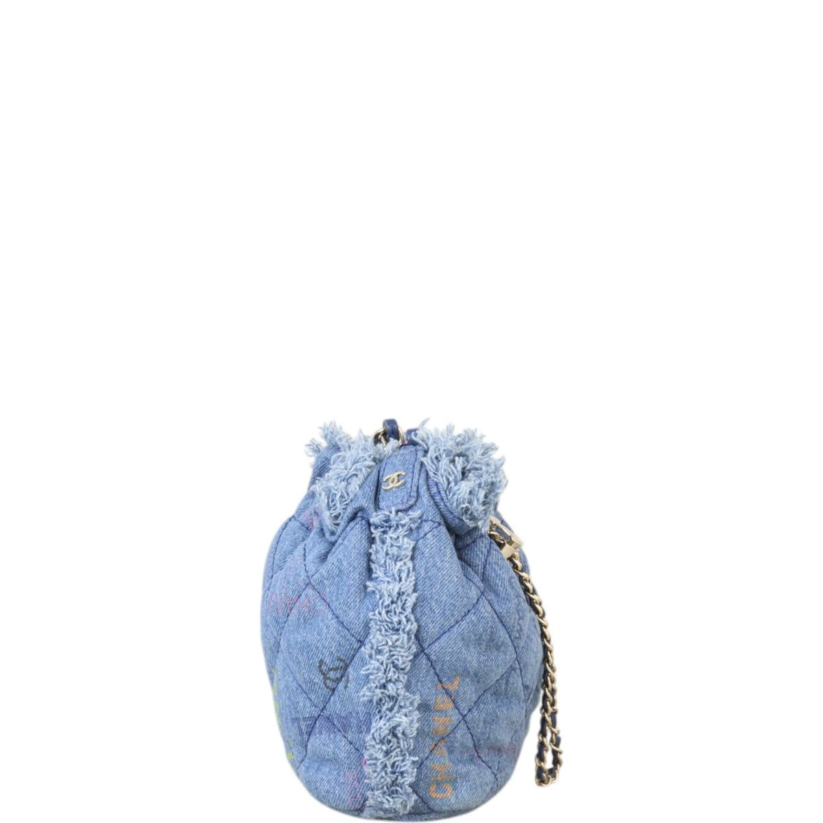 Chanel Bucket Fringe Denim Mood Small