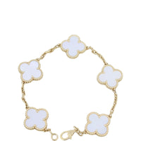 Van Cleef & Arpels Vintage Alhambra 5 Motif Mother of Pearl 18k Yellow Gold Bracelet