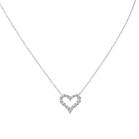Tiffany & Co Hearts Platinum Diamond Pendant Necklace Mini