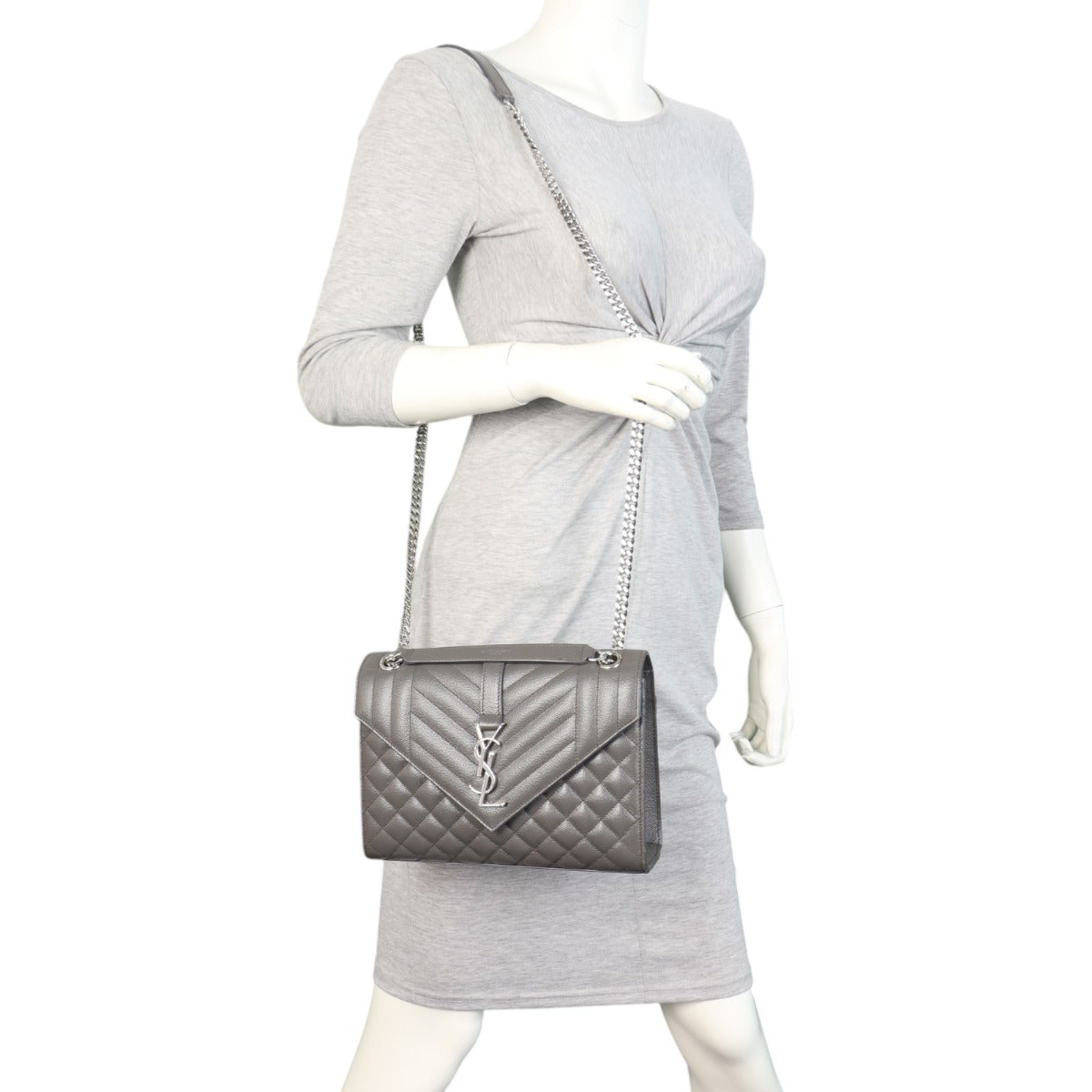 Saint Laurent Monogram Mix Matelasse Envelope Chain Bag Medium