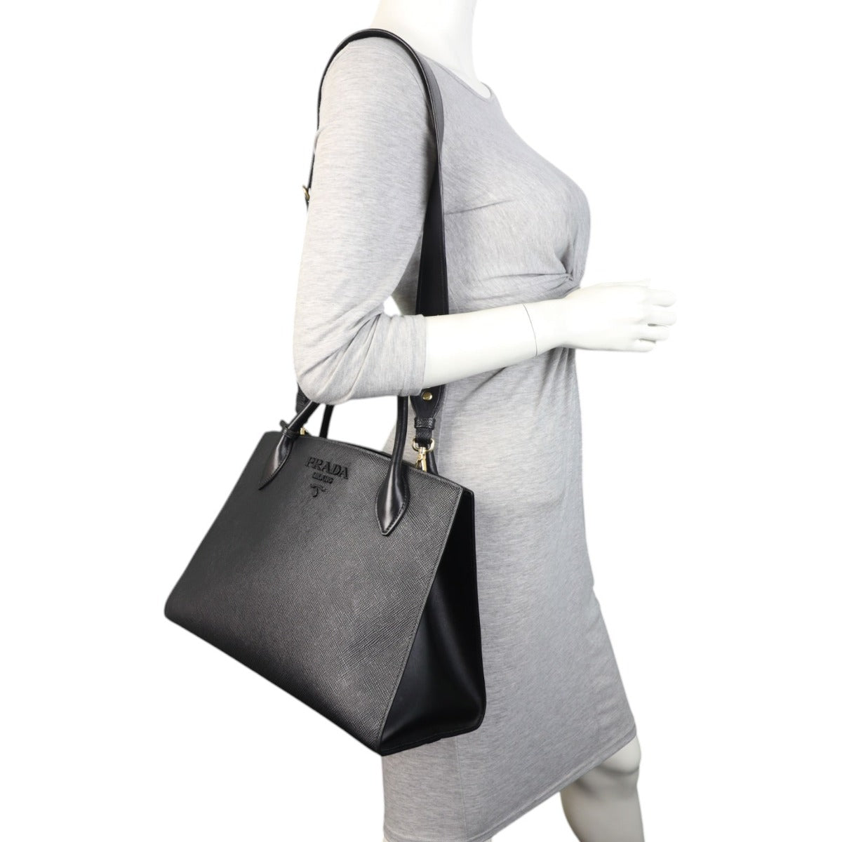 Prada Saffiano Cuir Monochrome Medium Bag