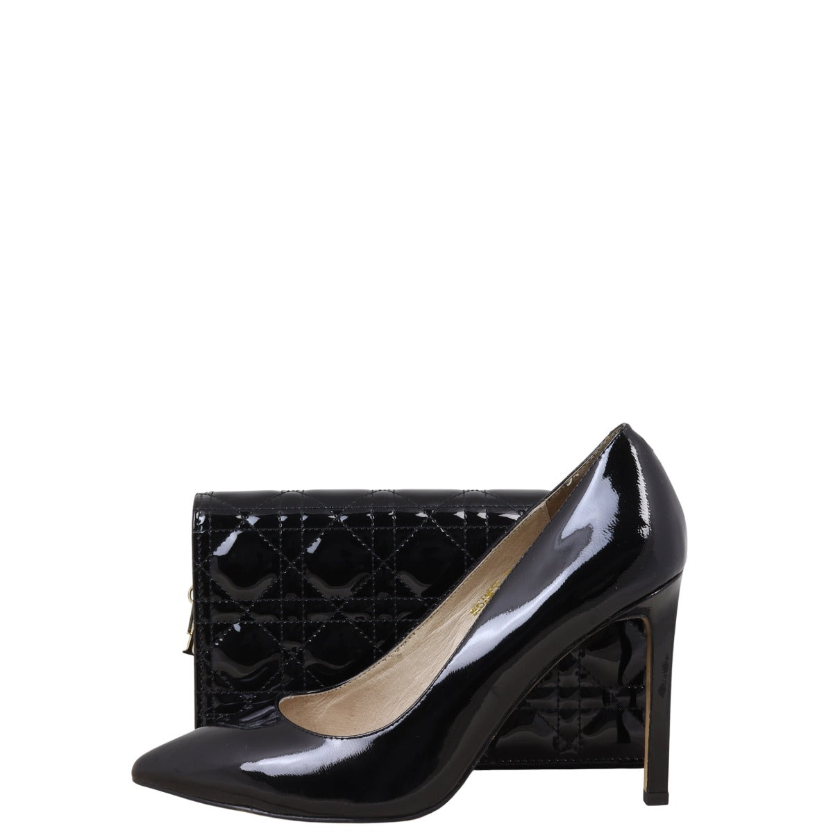 Dior Lady Dior Patent Cannage Pouch