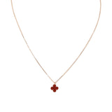 Van Cleef & Arpels Sweet Alhambra Carnelian 18k Rose Gold Necklace