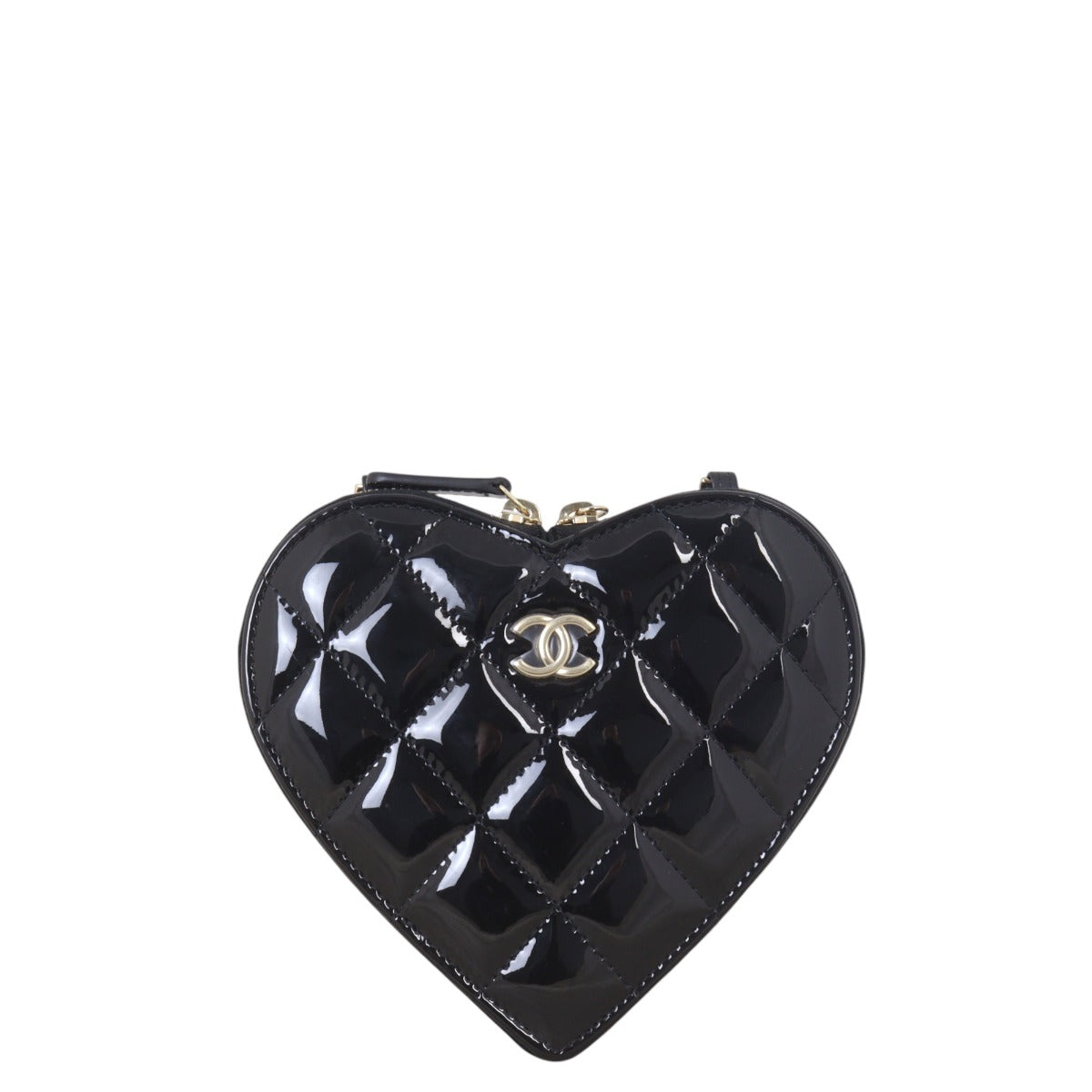 Chanel CC Double Heart Clutch With Chain