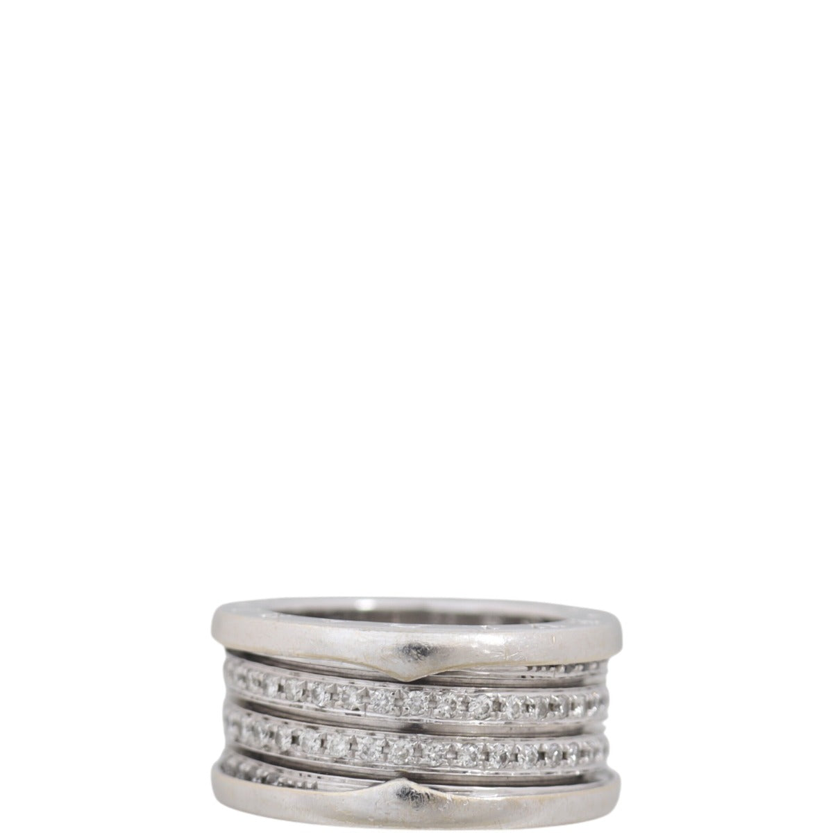 Bvlgari B.Zero1 18k White Gold Four Band Diamond Ring