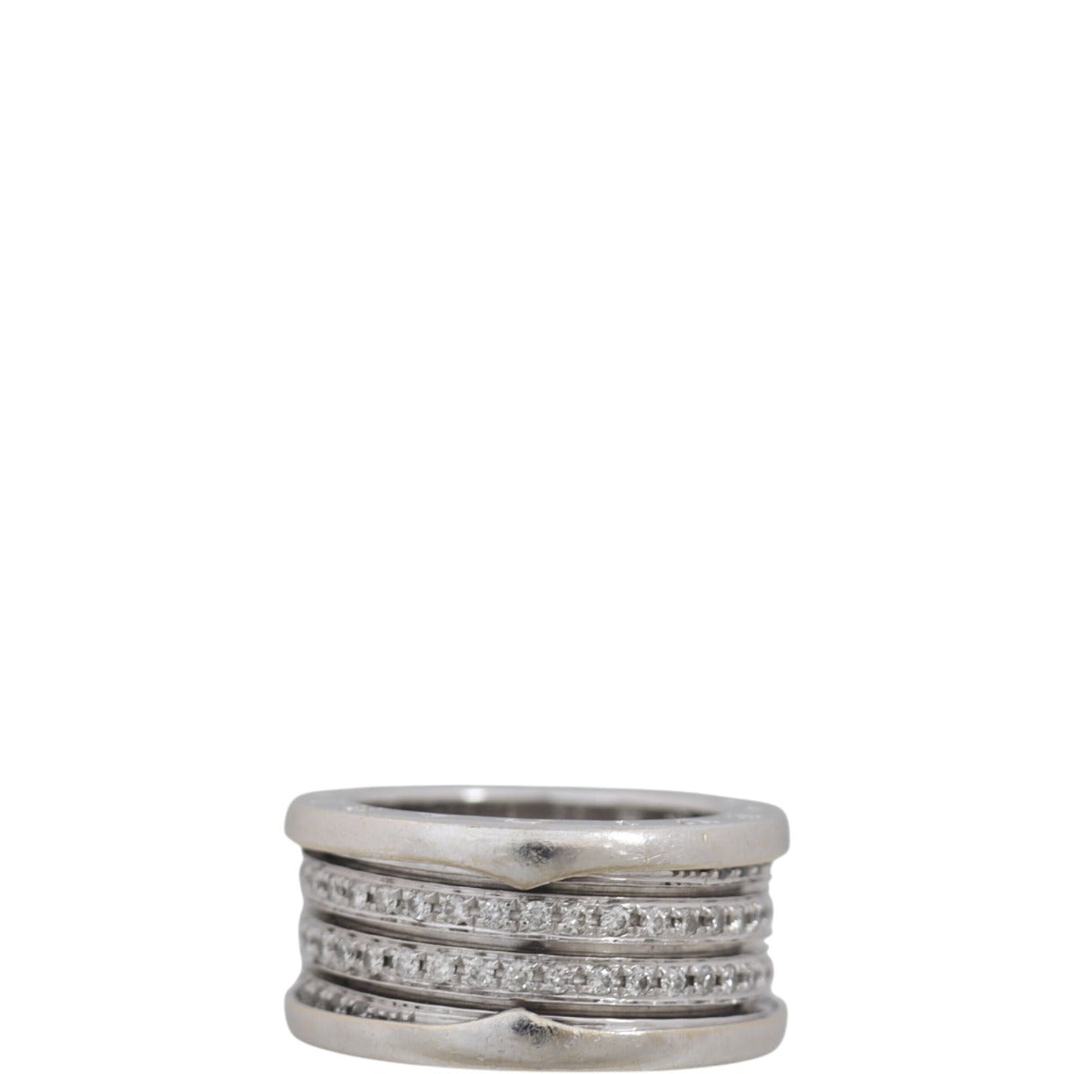 Bvlgari B.Zero1 18k White Gold Four Band Diamond Ring