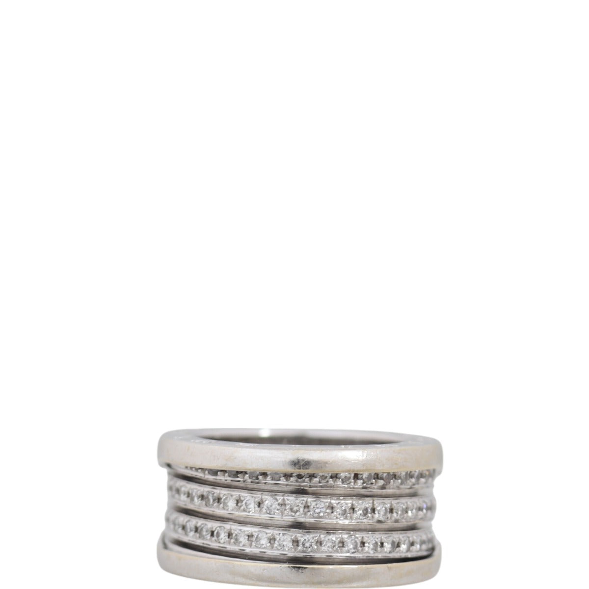 Bvlgari B.Zero1 18k White Gold Four Band Diamond Ring