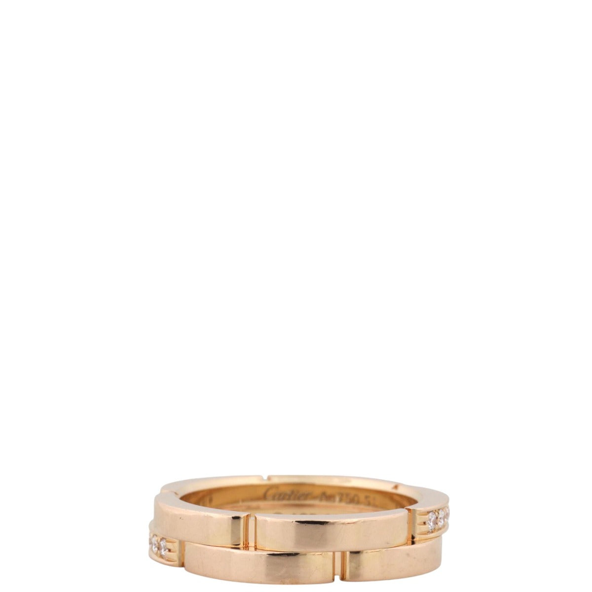 Cartier Maillon Panthere Diamond 18k Rose Gold Ring