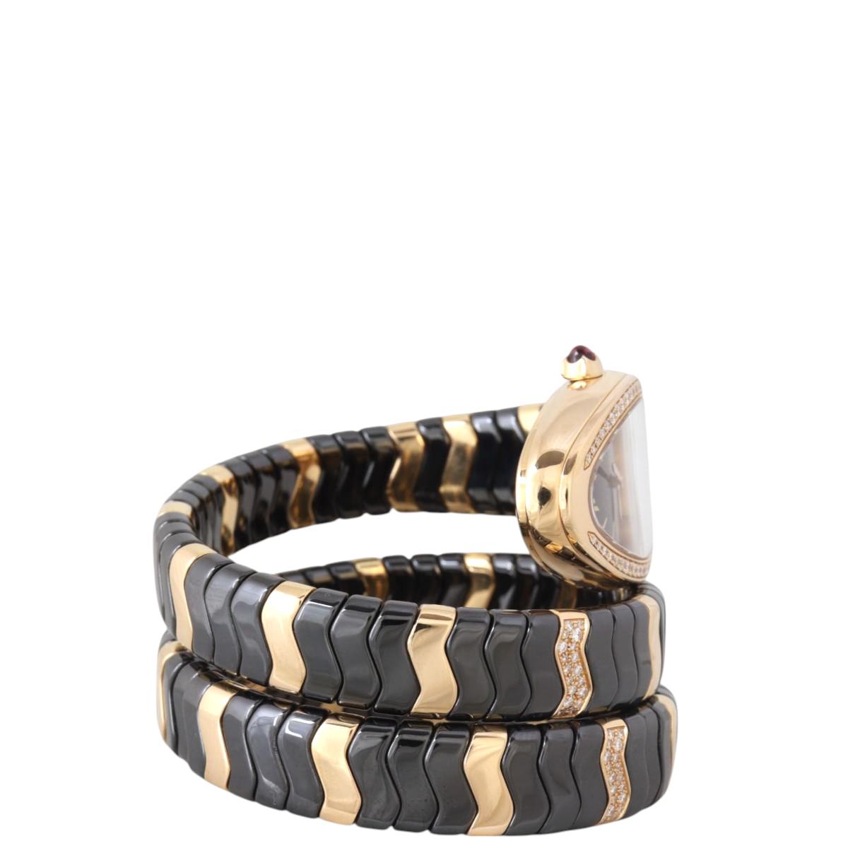 Bvlgari Serpenti Spiga 35mm 18k Rose Gold Diamond Watch