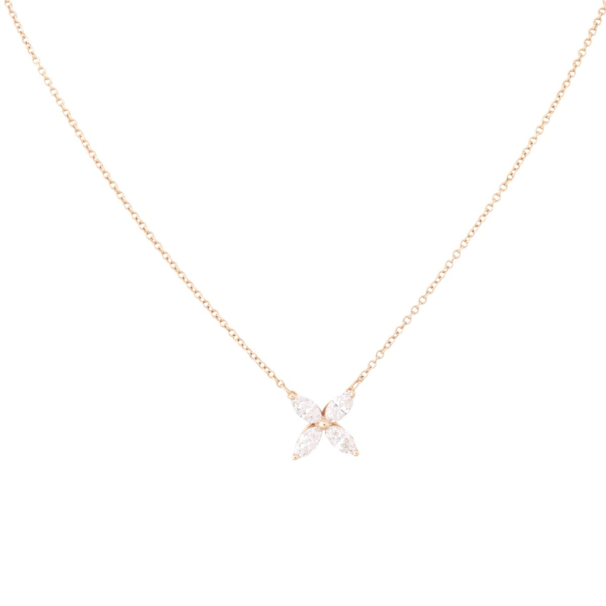 Tiffany & Co Victoria Diamond 18k Rose Gold Necklace Medium