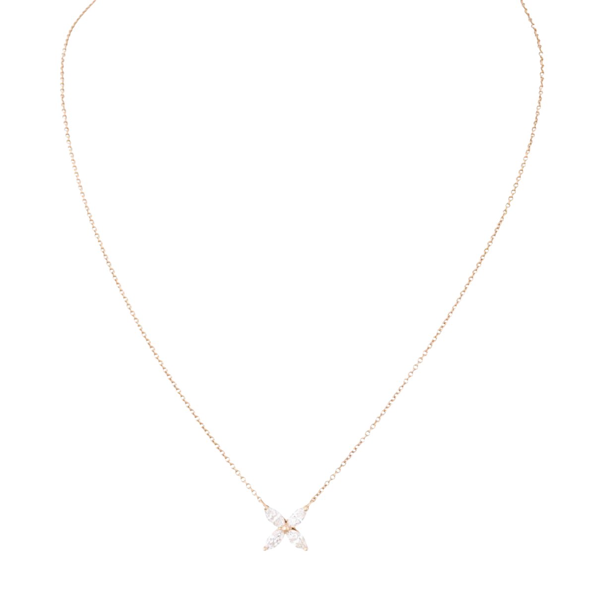 Tiffany & Co Victoria Diamond 18k Rose Gold Necklace Medium