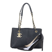 Chanel Surpique Chevron Tote