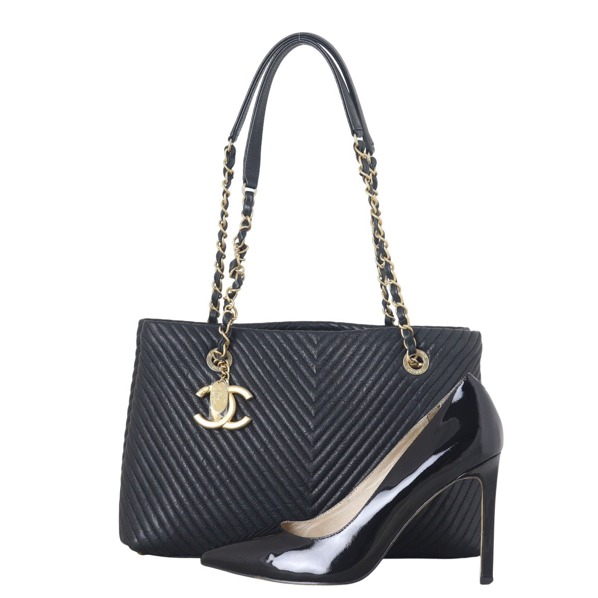 Chanel Surpique Chevron Tote