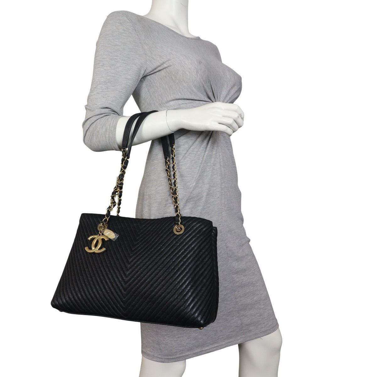 Chanel Surpique Chevron Tote