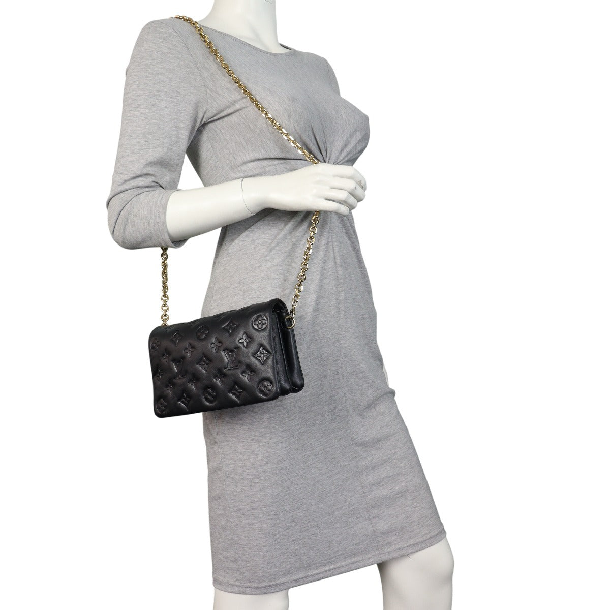 Louis Vuitton Pochette Coussin Monogram Embossed Lambskin