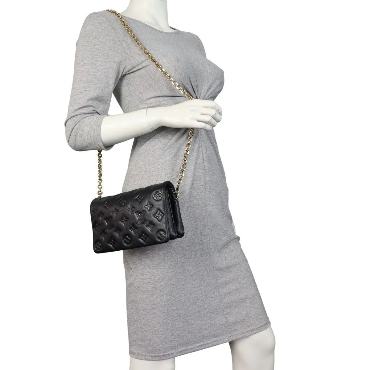 Louis Vuitton Pochette Coussin Monogram Embossed Lambskin