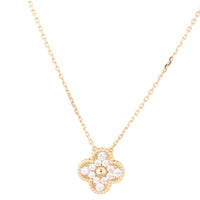 Van Cleef & Arpels Vintage Alhambra Diamond 18k Rose Gold Pendant Necklace