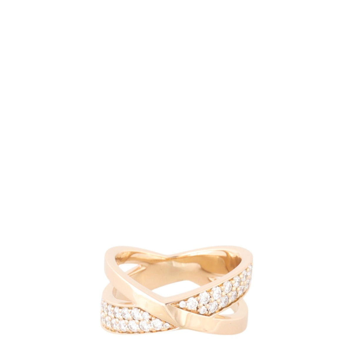 Tiffany & Co. Atlas X Wide Diamond 18k Rose Gold Ring