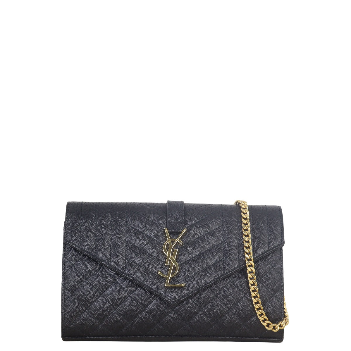 Saint Laurent Monogram Mix Matelasse Envelope Wallet on Chain