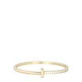 Tiffany & Co T1 Narrow Hinged Diamond 18k Yellow Gold Bracelet
