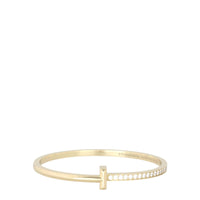 Tiffany & Co T1 Narrow Hinged Diamond 18k Yellow Gold Bracelet