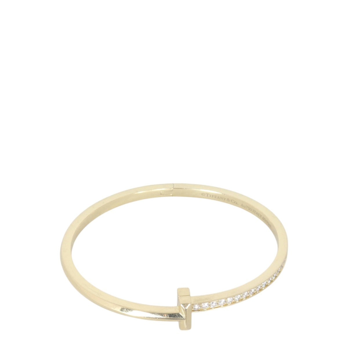 Tiffany & Co T1 Narrow Hinged Diamond 18k Yellow Gold Bracelet