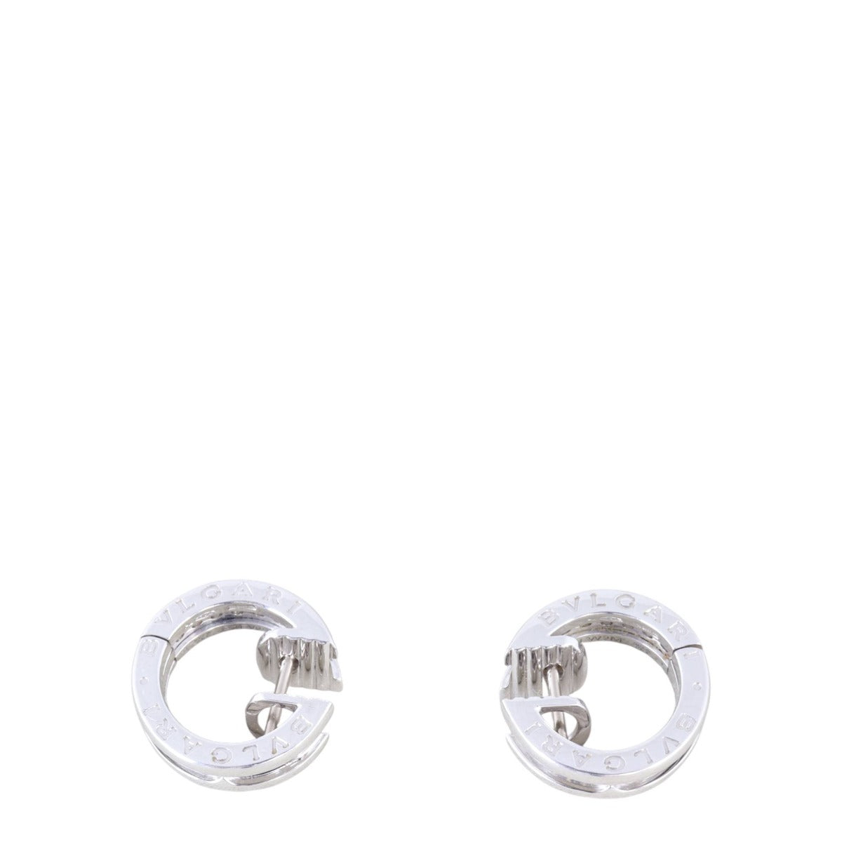 Bvlgari B.Zero1 Diamond 18k White Gold Hoop Earrings