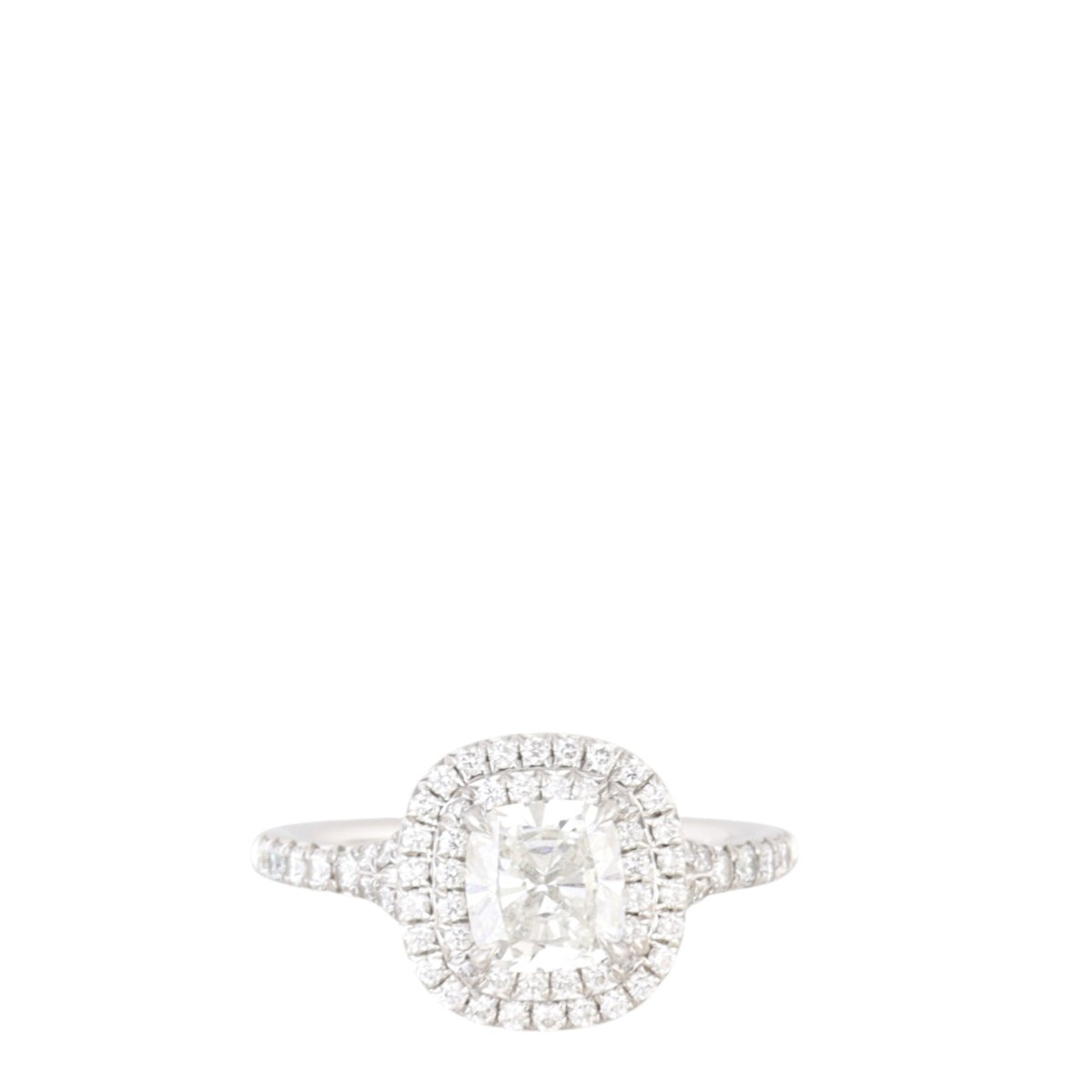 Tiffany & Co Soleste Cushion Cut Double Halo Diamond Ring