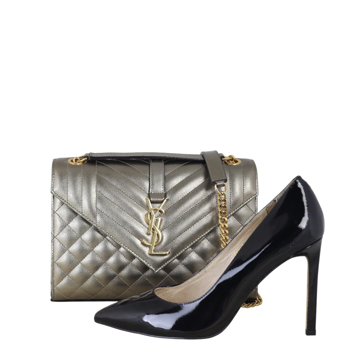 Saint Laurent Monogram Mix Matelasse Envelope Chain Bag Medium