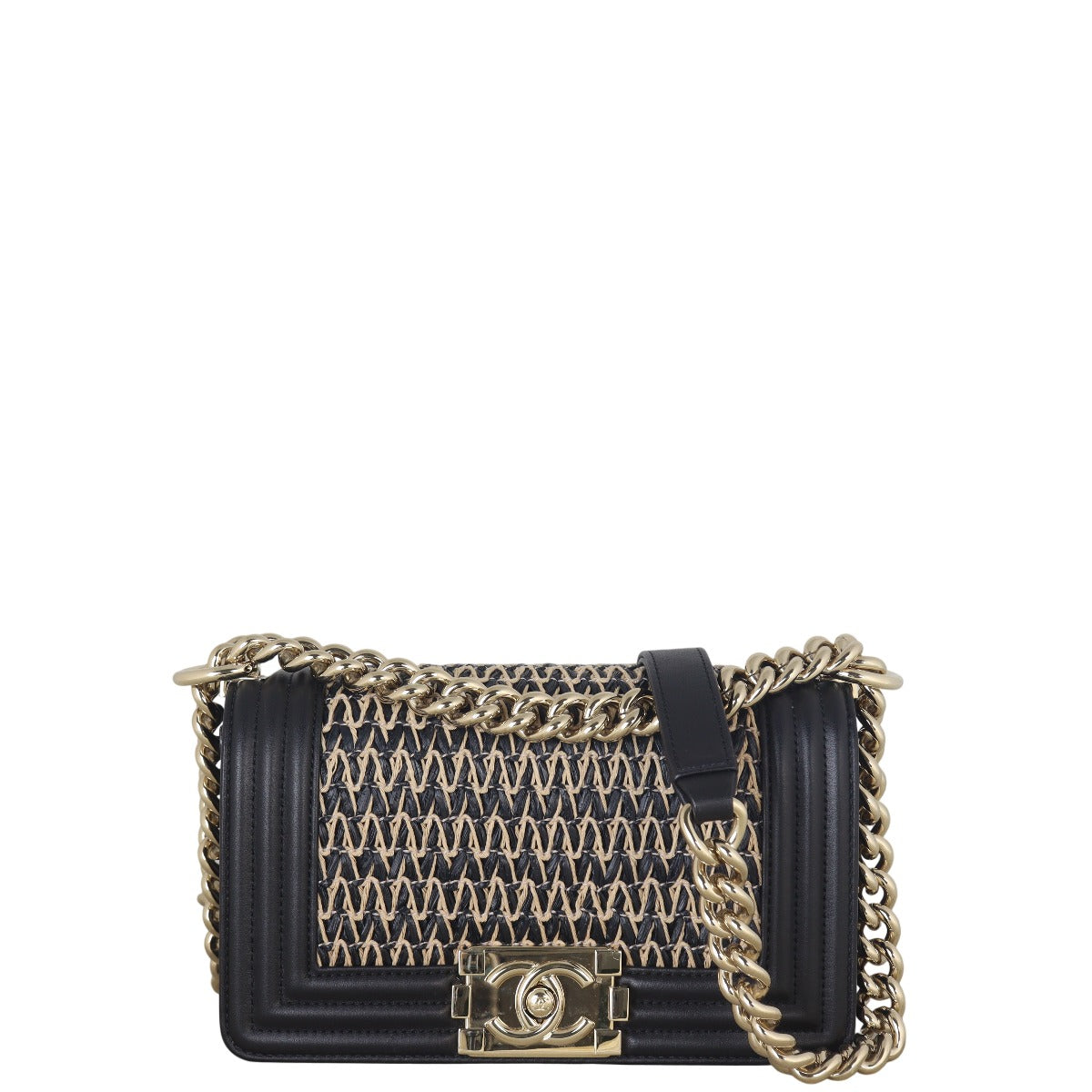Chanel Boy Small Raffia