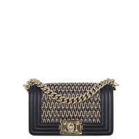 Chanel Boy Small Raffia