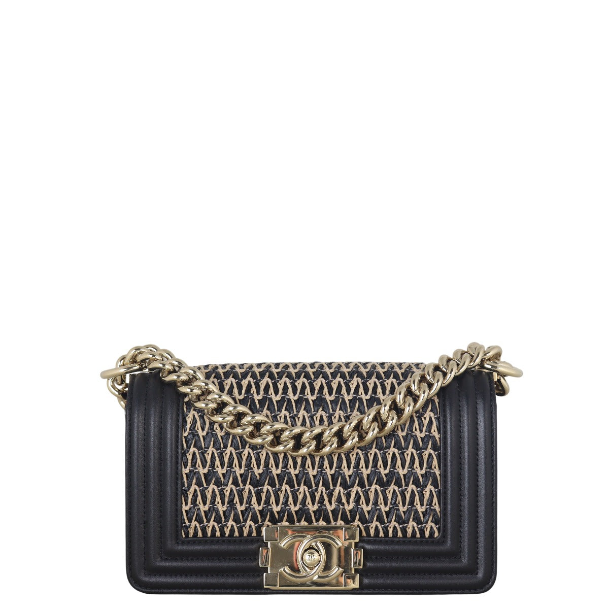 Chanel Boy Small Raffia
