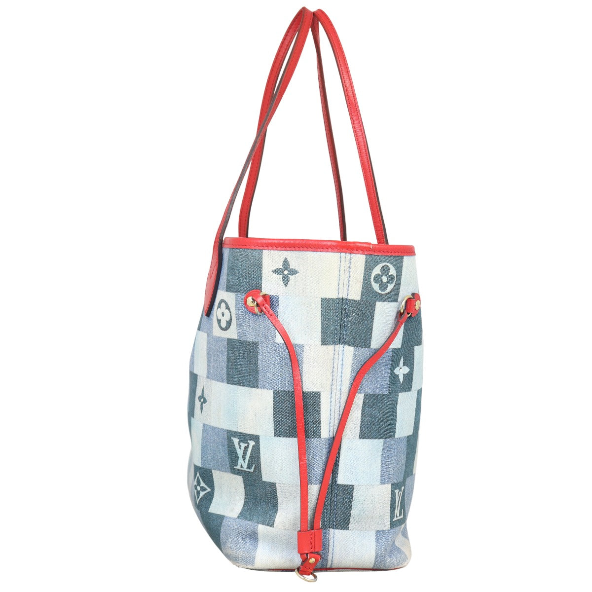 Louis Vuitton Neverfull MM Denim Rouge