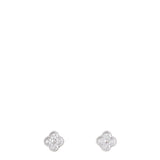 Van Cleef & Arpels Sweet Alhambra Diamond 18k White Gold Stud Earrings