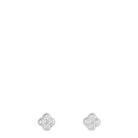 Van Cleef & Arpels Sweet Alhambra Diamond 18k White Gold Stud Earrings